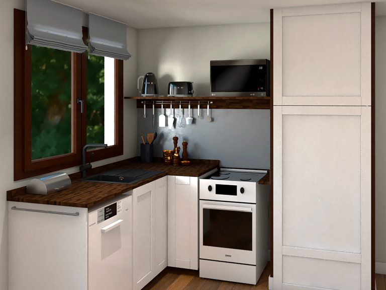 Cuisine fonctionnelle et conviviale architecte d'intérieur - J&MC3 Aménagement appartement de montagne 42m2 Allemond